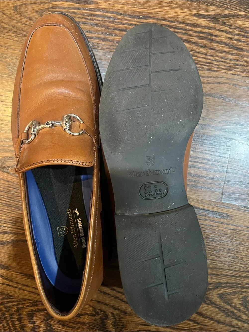 Allen Edmonds Brown Leather Bit Loafers with Gold Hardware